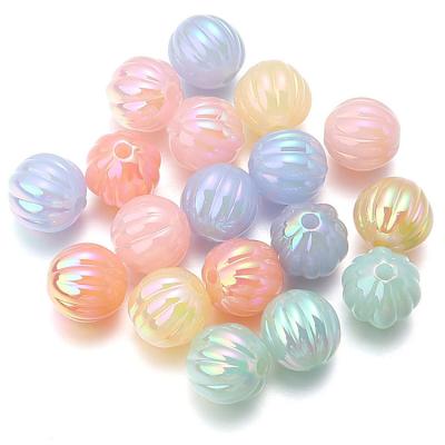 China Necklace Bracelet Kids DIY Jewelry Hot sell 11mm Acrylic UV Coated Candy Color Pumpkin Beads Scattering Beads for Diy Children's Bracelet Accessories for sale