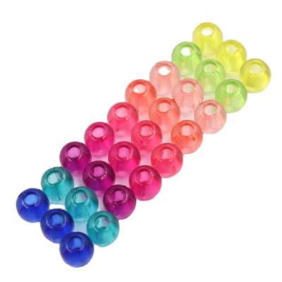 China DIY Jewelry Making Wholesale 7*8mm Candy Color Big Hole Transparent Acrylic Straight Hole Pearl Beads for DIY headwear Jewelry Accessories for sale