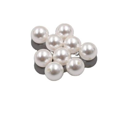 China Jewelry Making Wholesale High Quality 10/12/14mm Half Hole Loose Round Imitation Pearl Glass Beads for Ear Stud Accessories for sale