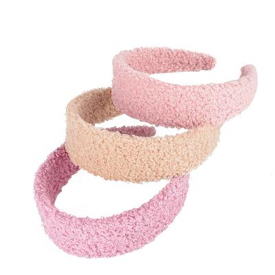 China Wholesale Fashion Lambswool Headband Girls Lady Girls Women Fall Winter Fluffy Fluffy Fluffy Hair Accessories Wide Headband for sale