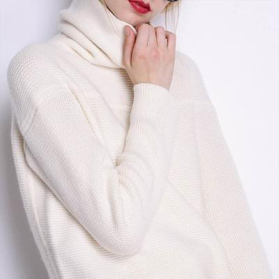 China 2019 Fashion Turtle Neck Cashmere Pullover Sweater Loose Anti-Shrink Loose Oversize Women for sale