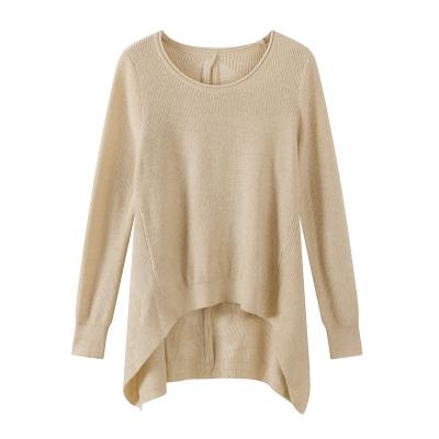 China Anti-pilling Pure color long sleeve Irregular hem knit cardigan sweater women for sale