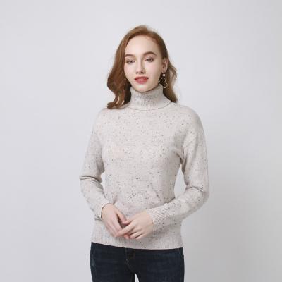 China Color Dot Sweater Ladies Winter Anti-pilling Long Sleeve Wool Turtle Neck for sale