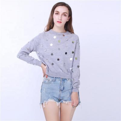 China Anti Shrink Casual Round Neck Long Sleeve Sweater Handmade 100% Wool Design For Ladies for sale