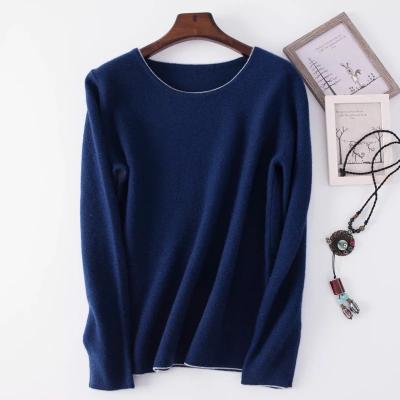 China Anti-Shrink Classic Solid Color Cashmere Sweater Slim Fit Women Style for sale