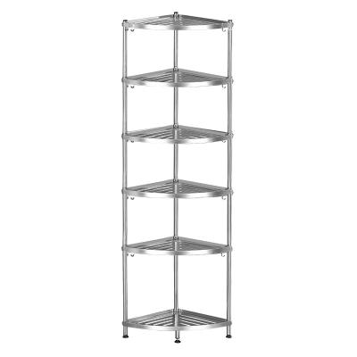 China Sustainable Home Kitchen Shelf Rack Multi Layer Stainless Steel Kitchen Organizer Storage Shelf for sale