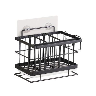 China Sustainable Adjustable Stainless Steel Kitchen Sink Storage Rack Drain Rack Kitchen Accessories Sponge Condiment Detergent Rack for sale