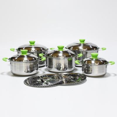 China Sustainable Cookware Sets 5pcs Stainless Steel Casserole Nonstick Cooking Pot Induction Cookware Set With Two Handle for sale