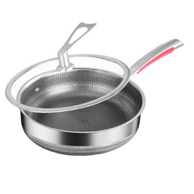 China 316 Stainless Steel Sustainable Pan Home Non-Stick Frying Pot Double Use Casserole for sale