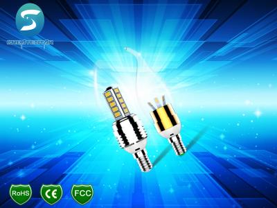 China Hotel Plastic E14 LED Candlestick Light Bulbs AC 85V - 265V SMD 5730 for sale