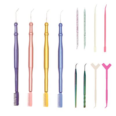 China Plastic Spoon Lift Glue Applicator Brush Eyelash Extension Brush Glue Applicator Brush Disposable Comb Eyelash Perming Stick Eyelash Curler OEM ODM Tool Comb Eye Y Shape for sale