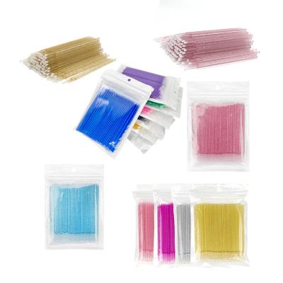 China Micro Lash Eye Extension Brush Dental Wand Glitter Microbrush Cotton Swab Eyelash Extension 50 Pcs Lab Disposable Adhesive Applicator Green Micro Stick for sale