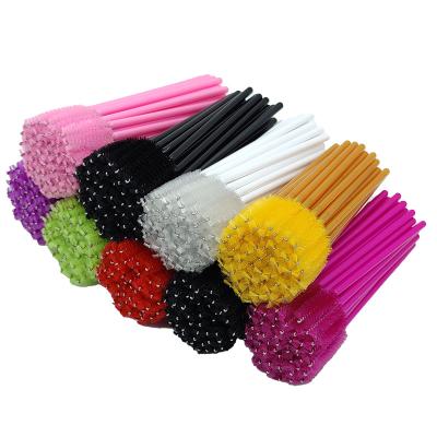 China Micro Solid Lash Spoolie Eyelash Wand Micro Eyelash Extension 50 Pcs Eyebrow Grip Extension Brush Applicator Bendable Cleaning Mascara Disposable Wick for sale