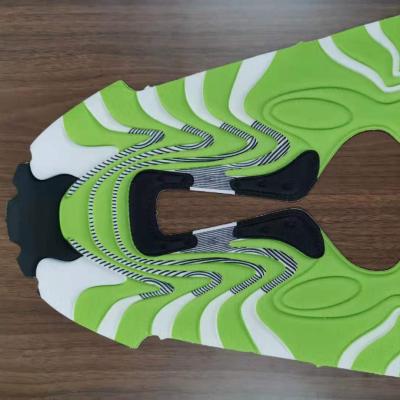 China 4D 5D shoes upper vamp of high quality shoe parts vamp of green shoes and black OEM logo for sale