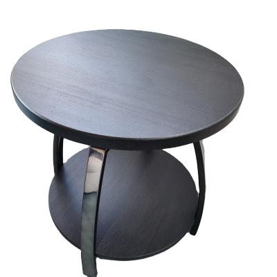 China Modern Durable Wooden Sofa End Side Table Cross Round Metal Bed Round Furniture Modern Coffee Table Black Customized for sale