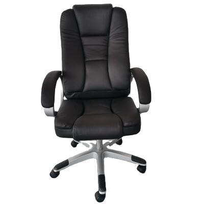 China Adjustable (Height) Leather Boss Office Chair Custom Comfortable Black Adjustable Height PU Boss Rotary Chair for sale