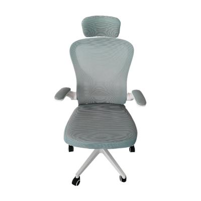 China Home Office Mesh Light Blue Leisure Swivel Office Swivel Lift Chair For Meeting Room for sale