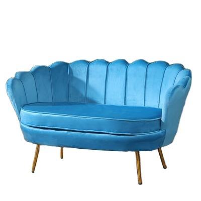 China Sofa Bed Velvet Upholstered Lotus Oyster Shell Arm Living Room Chair Couch Leisure Lazy Sofa for sale