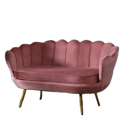 China Sofa Bed Velvet Upholstered Lotus Oyster Shell Arm Living Room Chair Couch Leisure Lazy Sofa for sale