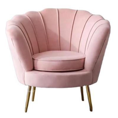 China Sofa Bed Velvet Upholstered Lotus Oyster Shell Arm Living Room Chair Couch Leisure Lazy Sofa for sale