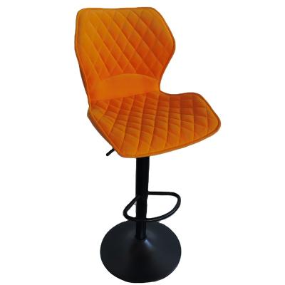 China Modern Delicate Quilted Bar Chair With Small Velvet Seats And Black Low Revolving Bar Kitchen A Bar Stool With Adjustable Height for sale