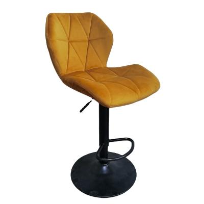 China Modern Delicate Quilted Bar Chair With Small Velvet Seats And Black Low Revolving Bar Kitchen A Bar Stool With Adjustable Height for sale