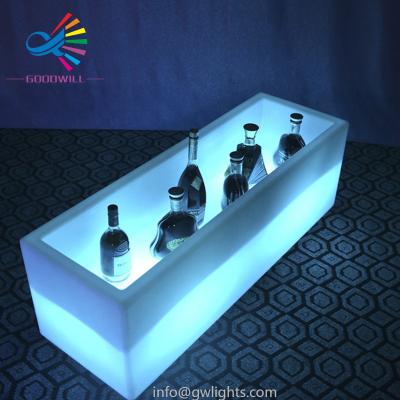 China Durable plastic LED long lighted champagne ice bucket long bar LED ice bucket factory direct sales for sale