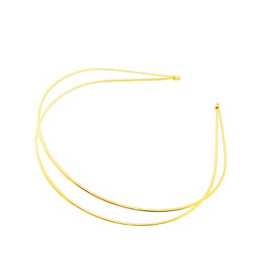 China Retro Double Hair Circle Headband Accessories 2.5cm Width Gold Unisex Lead Free and Nickel Free Carbon Steel for sale