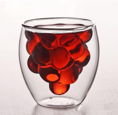 China Modern Fruit Shape Glass Cup Stain Double Wall Borosilicate Glass Drinking Glass Bulk for sale