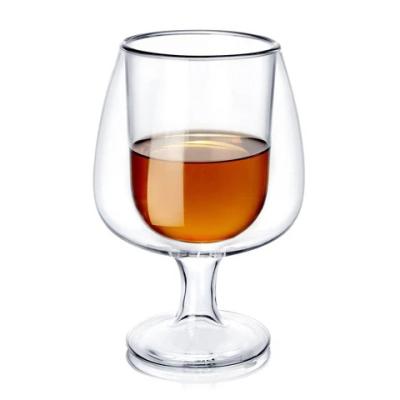 China Modern Custom 8 Ounce Balloon Glass Glasses Double Wall Wine Glass Double Wall Stemware for sale