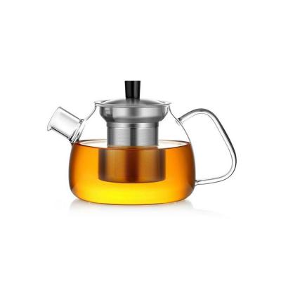 China Wholesale 1000ml Borosilicate Glass Sustainable Teapot Large Capacity With 304 Stainless Filter for sale