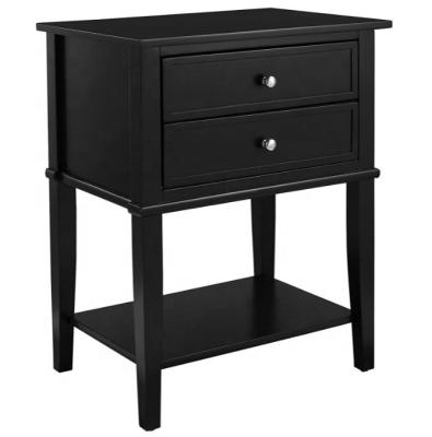 China Brown Foldable Table Nightstand Storage Display Furniture Drawer Shelf Beside Table for sale