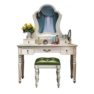 China European hollywood makeup vanity luxury royal fancy wooden dressing table foldable with mirrors for sale