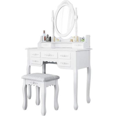 China Handmade modern bedroom furniture white dressing desk make up cosmetic dressing table with makeup cupboard for sale