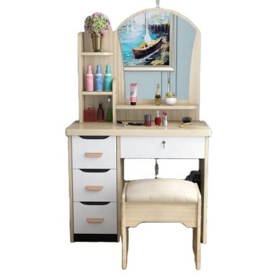 China Foldable Dressing Table With Mirror Modern Vanity Bedroom Furniture Makeup Table for sale