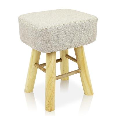 China Handmade Custom Soft Stool Bar Kitchen Washable Pad Pad Around Rest Seat Wood Stool for sale