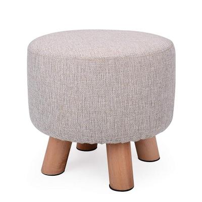 China Custom Logo Round (Other) Kid's Wooden Foot Stool Adjustable With Four Wooden Legs for sale