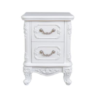 China 2019 Hot Sale French Luxury Wooden Nightstand Handmade With 2 Drawer for sale