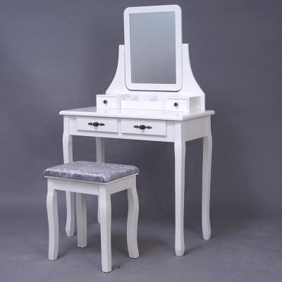 China (Other) Adjustable Wooden Modern Style Mirrored Makeup Dressing Table Desk for sale