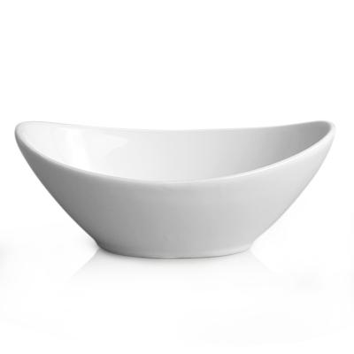 China Sustainable Custom White Ceramic Porcelain Salad Bowl Fruit Snack Serving Bowl For Home Hotel Restaurant for sale