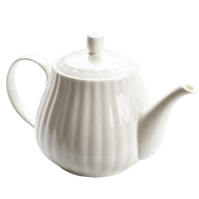 China Viable Creative High Quality Coffee Tea Pot White Ceramic Pumpkin Teapot For Hotel Home Restaurant for sale