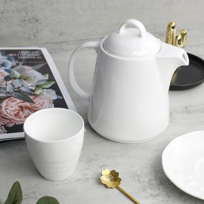 China 2022 Sustainable Hot Sale Ceramic Teapot Set With Cups Support Customized Logo for sale