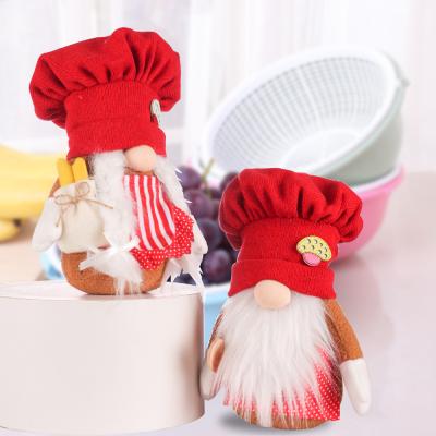 China Red Knitted Faceless Gnomes Rudolph Doll Head Hat Rudolph Ornaments Doll Home Window Decoration Modern Christmas Decor for sale