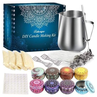 China Garden Wedding Birthday DIY Full Scented Candles Beginners Set Organic Soy Wax Beeswax Candle Making Kit for sale