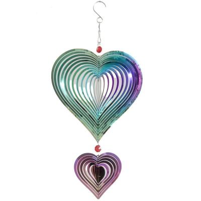 China Outdoor Indoor Memorial Metal Garden Wind Chimes Stainless Steel Decoration Hanging Decoration Gift Heart Shaped Sympathy Home Hanging for sale