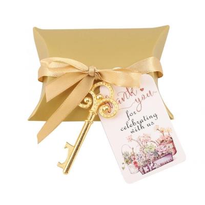 China Wedding or Party Favors Wedding Souvenirs Corkscrew Guests Returns Gifts Seaside Theme Candy Pillow Box Ribbon Message Card 50pcs Key Bottle Opener for sale