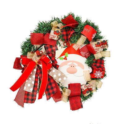 China Christmas Style Christmas Santa Decoration Wreath Garland Handmade Door Hanging Outdoor Home for sale