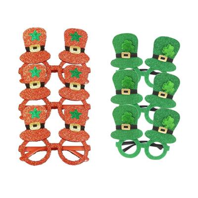 China Funny Irish Headwear Decorations Irish Headwear Party Props St Patricks Day Party Props Gift Clover Green Hat Glasses for sale