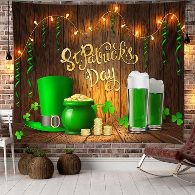 China Custom Print St Patrick's Day Tapestry Irish National Day Tapestry Wall Hanging Fashionable Home Decor Wholesale Polyester Fabric Tapiz for sale