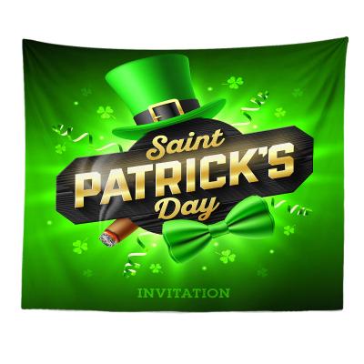 China Newest Irish National Day Green Tapestry Polyester Fabric Happy St Patrick's Day Irish Tapestry Decorative for sale